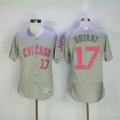 Cubs #17 Kris Bryant Gray Mother's Day Flexbase Jersey