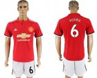 2017-18 Manchester United 6 POGBA Home Soccer Jersey