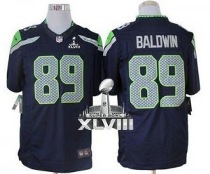 Nike Seahawks #89 Doug Baldwin Steel Blue Team Color Super Bowl XLVIII NFL Limited Jersey