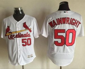 St.Louis Cardinals #50 Adam Wainwright White Flexbase Authentic Collection Stitched Baseball Jersey