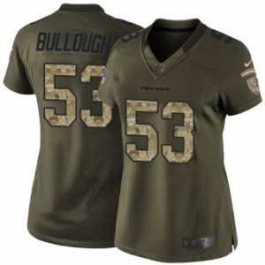 Women\'s Nike Houston Texans #53 Max Bullough Limited Green Salute to Service NFL Jersey