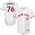 Mens Majestic Toronto Blue Jays #76 Tony Sanchez Authentic White 2016 Mothers Day Fashion Flex Base MLB Jersey