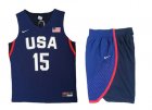 USA #15 Carmelo Anthony Navy 2016 Olympic Basketball Team Jersey(With Shorts)
