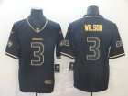Nike Seahawks #3 Russell Wilson Black Gold Throwback Vapor Untouchable Limited