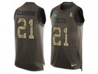 Mens Nike New York Jets #21 Morris Claiborne Limited Green Salute to Service Tank Top NFL Jersey