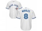 Mens Majestic Toronto Blue Jays #8 Kendrys Morales Replica White Home MLB Jersey