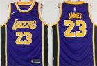 Lakers #23 Lebron James Purple 2018-19 Nike Swingman Jersey