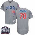 Men's Majestic Chicago Cubs #70 Joe Maddon Grey 2016 World Series Bound Flexbase Authentic Collection MLB Jersey