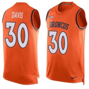 Nike Denver Broncos #30 Terrell Davis Orange Team Color Men Stitched NFL Limited Tank Top Jersey