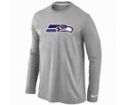 Nike Seattle Seahawks Logo Long Sleeve T-Shirt Grey