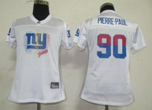 women nfl new york giants #90 pierre.paul white[2011 fem fan]