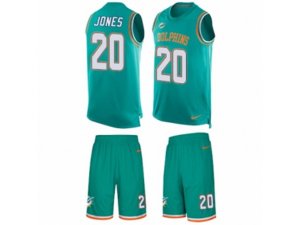 Nike Miami Dolphins #20 Reshad Jones Limited Aqua Green Tank Top Suit NFL Jersey