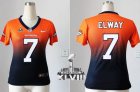2014 super bowl xlvii nike women nfl jerseys denver broncos #7 john elway orange-blue[nike drift fashion][second version]