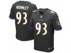 Mens Nike Baltimore Ravens #93 Chris Wormley Elite Black Alternate NFL Jersey
