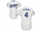 Los Angeles Dodgers #4 Babe Herman Authentic White Home 2017 World Series Bound Flex Base MLB Jersey