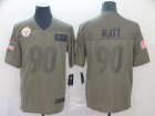 Nike Steelers #90 T.J. Watt 2019 Olive Salute To Service Limited Jersey