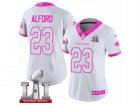 Womens Nike Atlanta Falcons #23 Robert Alford Limited White Pink Rush Fashion Super Bowl LI 51 NFL Jersey
