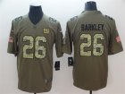 Nike Giants #26 Saquon Barkley Olive Camo Salute To Service Limited Jersey