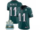 Youth Nike Philadelphia Eagles #11 Carson Wentz Midnight Green Team Color Super Bowl LII Champions Stitched NFL Vapor Untouchable Limited Jersey