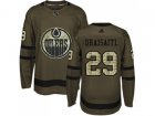 Youth Adidas Edmonton Oilers #29 Leon Draisaitl Green Salute to Service Stitched NHL Jersey