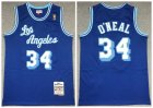 Lakers #34 Shaquille O'Neal Blue 1996-97 Hardwood Classics Mesh Jersey