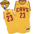 Men's Adidas Cleveland Cavaliers #23 LeBron James Swingman Gold Alternate 2016 The Finals Patch NBA Jersey