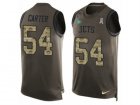Mens Nike New York Jets #54 Bruce Carter Limited Green Salute to Service Tank Top NFL Jersey