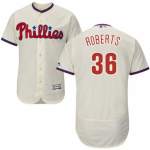 Men\'s Majestic Philadelphia Phillies #36 Robin Roberts Cream Flexbase Authentic Collection MLB Jersey