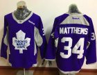 Mens Toronto Maple Leafs #34 Auston Matthews Purple Practice Stitched NHL Jersey