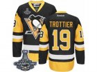 Mens Reebok Pittsburgh Penguins #19 Bryan Trottier Authentic Blac Gold Third 2017 Stanley Cup Champions NHL Jersey