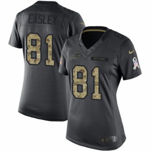 Womens Nike Buffalo Bills #81 Marcus Easley Limited Black 2016 Salute to Service NFL Jersey