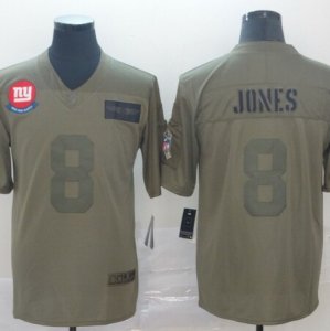 Nike Giants #8 Daniel Jones 2019 Olive Salute To Service Limited Jersey