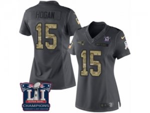 Womens Nike New England Patriots #15 Chris Hogan Limited Black 2016 Salute to Service Super Bowl LI Champions NFL Jersey