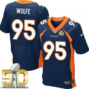Nike Denver Broncos #95 Derek Wolfe Navy Blue Alternate Super Bowl 50 Men Stitched NFL New Elite Jersey