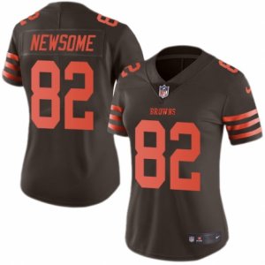 Women\'s Nike Cleveland Browns #82 Ozzie Newsome Limited Brown Rush NFL Jersey