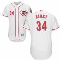 Men's Majestic Cincinnati Reds #34 Homer Bailey White Flexbase Authentic Collection MLB Jersey