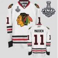 nhl jerseys chicago blackhawks #11 madden white[2013 stanley cup]