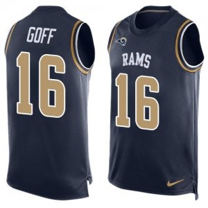Nike St. Louis Rams #16 Jared Goff Navy Blue Team Color Men\'\'s Stitched NFL Limited Tank Top Jersey
