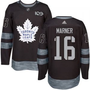 Mens Toronto Maple Leafs #16 Mitchell Marner Black 1917-2017 100th Anniversary Stitched NHL Jersey