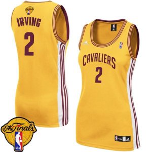 Women\'s Adidas Cleveland Cavaliers #2 Kyrie Irving Swingman Gold Alternate 2016 The Finals Patch NBA Jersey