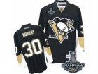 Youth Reebok Pittsburgh Penguins #30 Matt Murray Authentic Black Home 2017 Stanley Cup Champions NHL Jersey