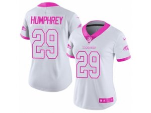 Women Nike Baltimore Ravens #29 Marlon Humphrey Limited White Pink Rush Fashion NFL Jersey