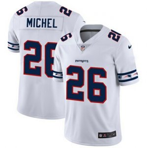 Nike Patriots #26 Sony Michel White Team Logos Fashion Vapor Limited Jersey