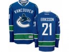 Mens Reebok Vancouver Canucks #21 Loui Eriksson Authentic Navy Blue Home NHL Jersey