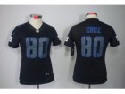 Nike Womens New York Giants #80 Victor Cruz black jerseys[Impact Limited]
