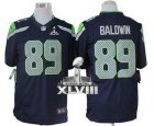 Nike Seahawks #89 Doug Baldwin Steel Blue Team Color Super Bowl XLVIII NFL Limited Jersey