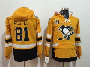 Penguins #81 Phil Kessel Yellow All Stitched Hooded Sweatshirt