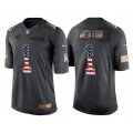 Men Carolina Panthers #1 Cam Newton Anthracite Salute to Service USA Flag Fashion Jersey