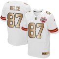 Nike Kansas City Chiefs #87 Travis Kelce White Mens Stitched NFL Elite Gold Jersey