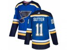 Men Adidas St. Louis Blues #11 Brian Sutter Blue Home Authentic Stitched NHL Jersey